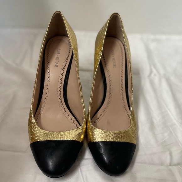 Pour La Victoire | Golden Snake Print Heels | Size 8 | Somewhat Used - Picture 1 of 4